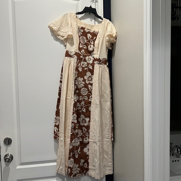 Mr “B” of California vintage tan brown 60’s lace boho dress - Picture 1 of 6